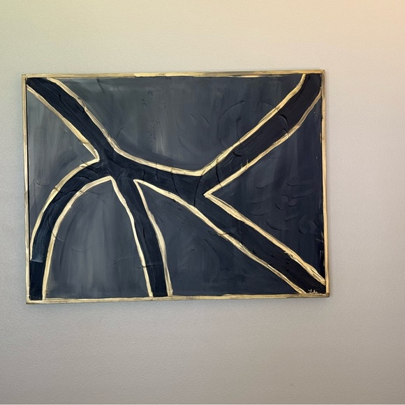 Abstract Black and Gold Wall Art
